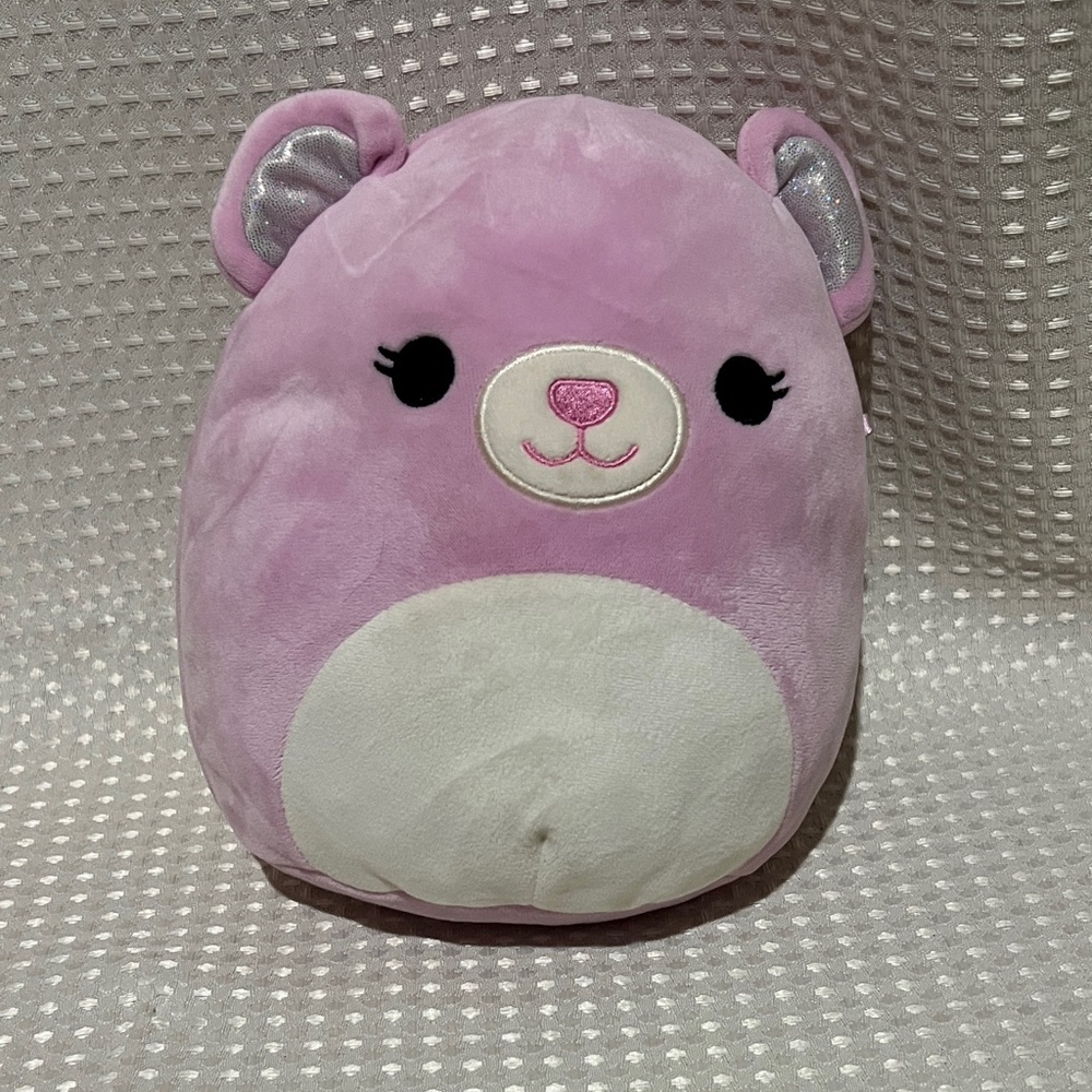 Squishmallows 7.5” Zaya the Bear -Light Pink Plush w/ Sparkle Ears & White Belly
